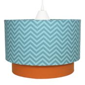 Lustre Tubular Duplo Chevron Turquesa