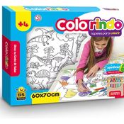 Tapete Dinos para Colorir Lavável com 12 Gizes - BS Toys