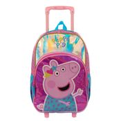 Mochila Infantil de Rodinhas Peppa Pig Holográfica - Sestini