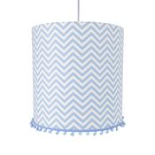 Lustre Tubular Pompom Chevron Azul