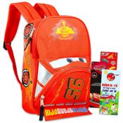 Mochila Escolar Infantil 30cm Disney Carros, Cor Vermelha