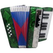 Acordeon Sanfona Infantil Semi Profissional 8 Baixos Verde