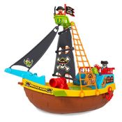 Brinquedo Infantil Barco Pirata Com Rodinhas  23 Peças  Maral