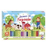 Kit Para Pintura - Livro Meu Incrível LIVRO-KIT Brilhante para Colorir: Animais da Fazenda