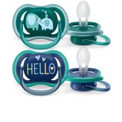 Conjunto de Chupetas - Ultra Air dupla - Elefantes - Azul - Philips Avent