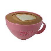 Xicara Cappuccino Hello Kitty Rosa Coração FUN F0142-3