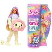 Boneca Barbie Revelação com Fantasia de Pelúcia Leão e 10 Surpresas, Rosa