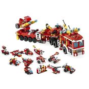 Bloco de Montar Cubic 12 em 1 Bombeiro 6+ - 557 Peças - Multikids -