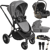 Carrinho Moises Bebe Conforto Base ISOFIX Kiddo Sunny Grafite