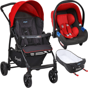 Carrinho de Bebe com Bebe Conforto Moises Burigotto Vermelho