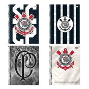 Kit 4 Cadernos Corinthians Espiral 80fls Foroni - Sortido