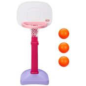 Conjunto de Basquete com Altura Ajustável e 3 Bolas, LITTLE TIKES 647444, Rosa