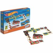 Dominó Hot Wheels em Madeira - 28 peças - Multicolorido - 22565 - Xalingo