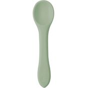 Colher de Silicone Para Bebe Verde Introducao Alimentar +6m de Treinamento Flexivel Buba