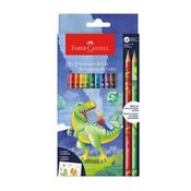 Lápis de Cor 12 Cores Mais 2 Mesclados Dino - Faber Castell