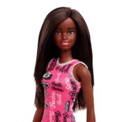 Boneca Barbie Fashion Negra Vestido Rosa HRH08- Mattel