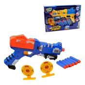 Pistola Lança Dardo 22cm 09 Peças Brinquedo Ação Militar