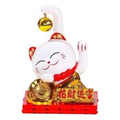 Maneki Neko O Gato Da Sorte Japonês Movido Solar 12cm