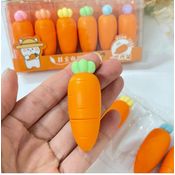 Kit De 6 Mini Marca Texto De Cenoura - Laranja Com Cabo