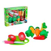 Kit Cozinha Frutas E Legumes C/ Velcro Tabua E Faca 9 Peças