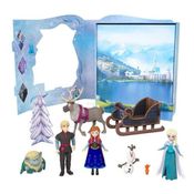 Kit Contado De História Da Disney Frozen C 6 Bonecos E Trenó