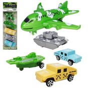 Kit 5 Veiculo Militar Com Avião Carro Forças Especial E Tank