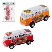 Carro De Plástico Kombi Fricção Reggae 23cm Colorido Musical