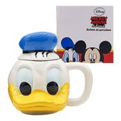 Caneca 3d Mickey Mouse - Pato Donald Com Tampa 470ml