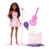 Boneca Barbie Profissões Pop Star Estrela Pop Morena Rosa