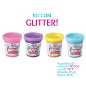 Massinha de Modelar - Diver Massa - Glitter - 4 Potes - Divertoys