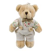 Chaveiro Urso Vestimenta Florida Ou Quadriculada De 12cm