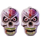 2 Decorações de Festa Halloween Mortos Caveira de Parede 50cm