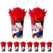 Kit 20 Copos Branca de Neve com Coroa Infantil Sacola Surpresa Decoração Lembrancinha