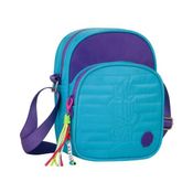 Mini Bolsa Azul Infantil Sema x Luluca Zíper Com Acessórios Bolsos Frontais