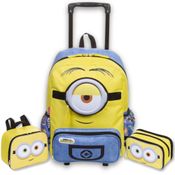 Kit Mochila de Rodinhas Minions X Sestini com Lancheira e Estojo