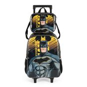 Kit Mochila de Rodinhas Lancheira Luxcel Batman Preto