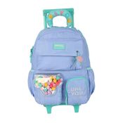 Mochila de Rodinhas Sem Alça Luxcel Up4You Pompom Lilás