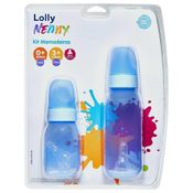 Kit 2 Mamadeiras - 120-220ml - Azul - Lolly Nenny