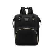 MOCHILA MATERNIDADE MOMMY BAG PRETA COM BOLSO TÉRMICO UATT