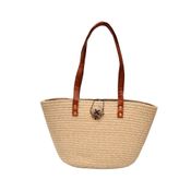 Bolsa de Palha Tote Bag Casual Chic Pagani PG6928 Bege