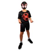 Fantasia Infantil Clássica - Marvel - Homem Aranha - Miles Morales - Tamanho G - Novabrink