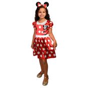 Fantasia Infantil - Disney - Minnie - Tamanho G - Vermelho - Novabrink