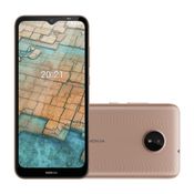 Smartphone Nokia C20 4G 32GB Tela HD+ 6.5 pol. Dual Chip 2GB RAM Câm Traseira 5MP+Selfie 5MP Android 11 - Dourado - NK039OUT [Reembalado] NK039OUT