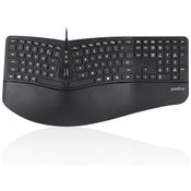 Teclado Ergonômico com Fio Recarregável Reduz a Tensão das Mãos com Descanso de Pulso Ajustavel, PERIXX 11700, Preto