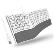 Teclado Ergonômico com Fio com Descanso Para as Mãos e Dividido, MACALLY MERGOKEY, Branco