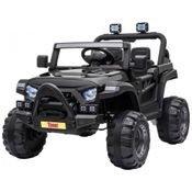 Carrinho, Carro Elétrico, 2 lugares, 12V, com controle remoto, USB MP3, 8 km por hora, 2 a 6 anos, preto, TOBBI, Preto