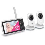 Babá Eletrônica 2 Monitor com 2 Câmeras de HD 1080p e Visão Noturna, Alcance de 304M, VTECH VM350 2, Branco