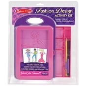 Kit de Design de Moda Infantil com 9 Placas Dupla Face, 4 Lápis e Giz de Cera para Crianças Acima de 3 Anos, Melissa & Doug
