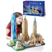 CubicFun Quebra Cabeças 3D Arquitetura Nova York para Crianças e Adultos, 123 Peças