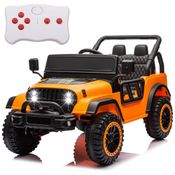 Carro Elétrico Infantil, Jeep com Controle Remoto, Suspensão de Mola e Música, 12V, Nitoess, Laranja